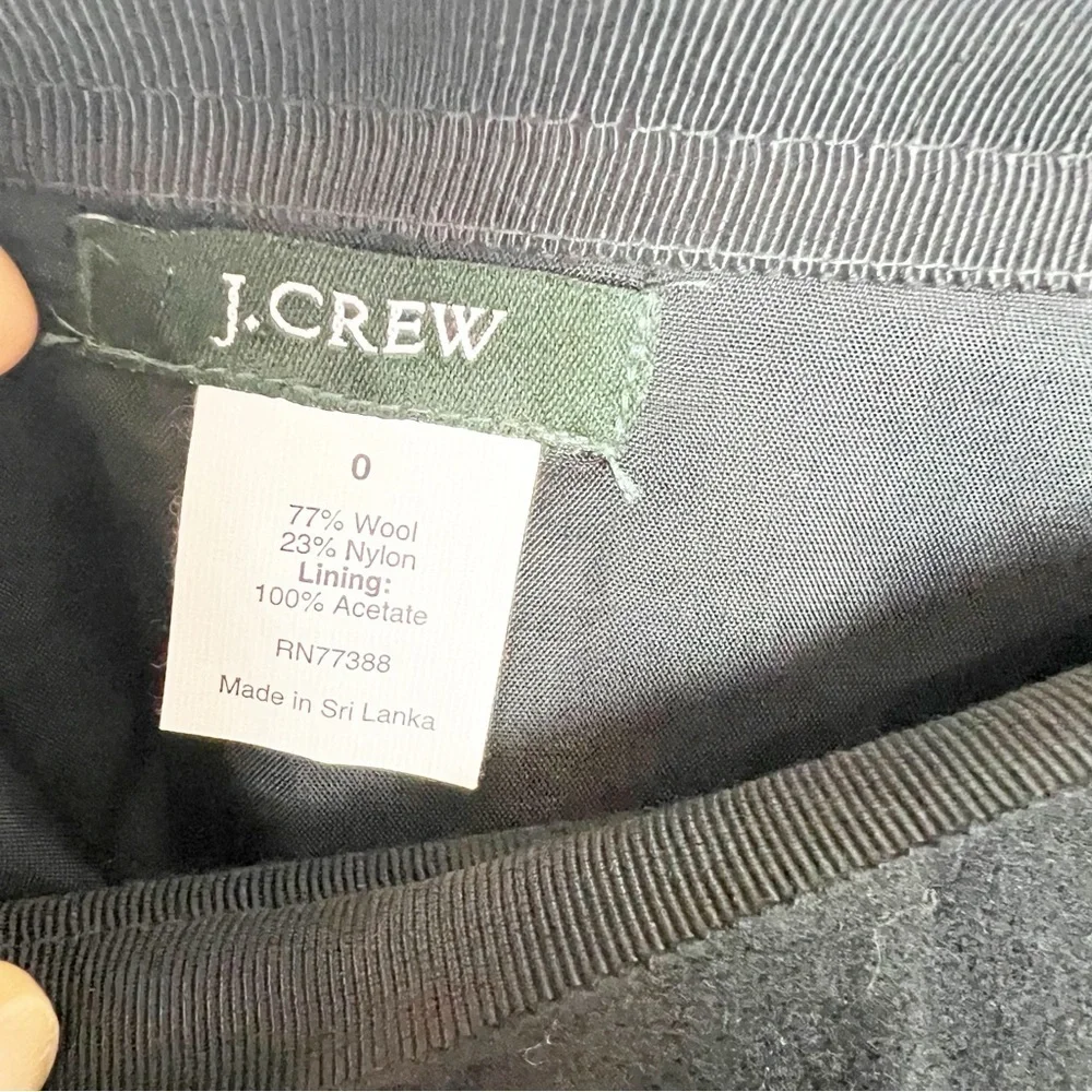 J. CREW BLACK WOOL MINI SKIRT WOMENS SZ 0
